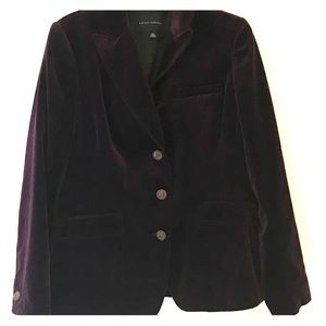 S 14 Banana Republic Velvet /Velour Purple Blazer